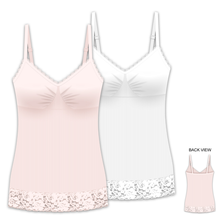 7088Seamless Shaping Cami with Lace&Removable Cups